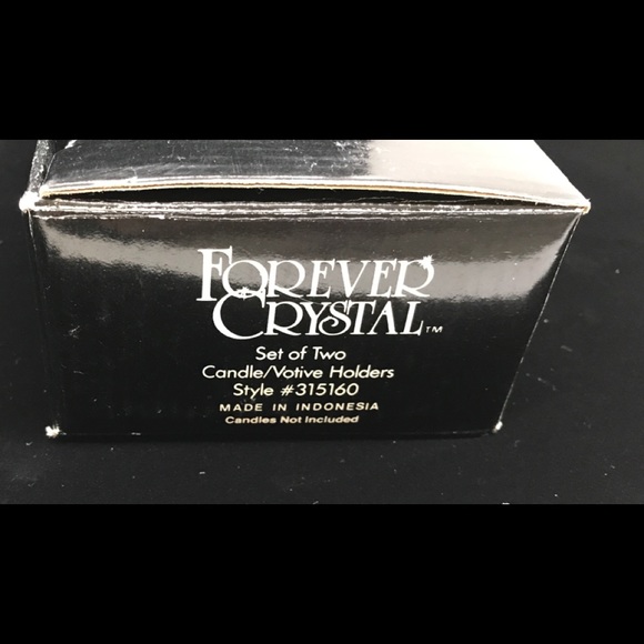 Forever Crystal Set Of 2 Candle/Votive Holders NEW - Picture 3 of 6